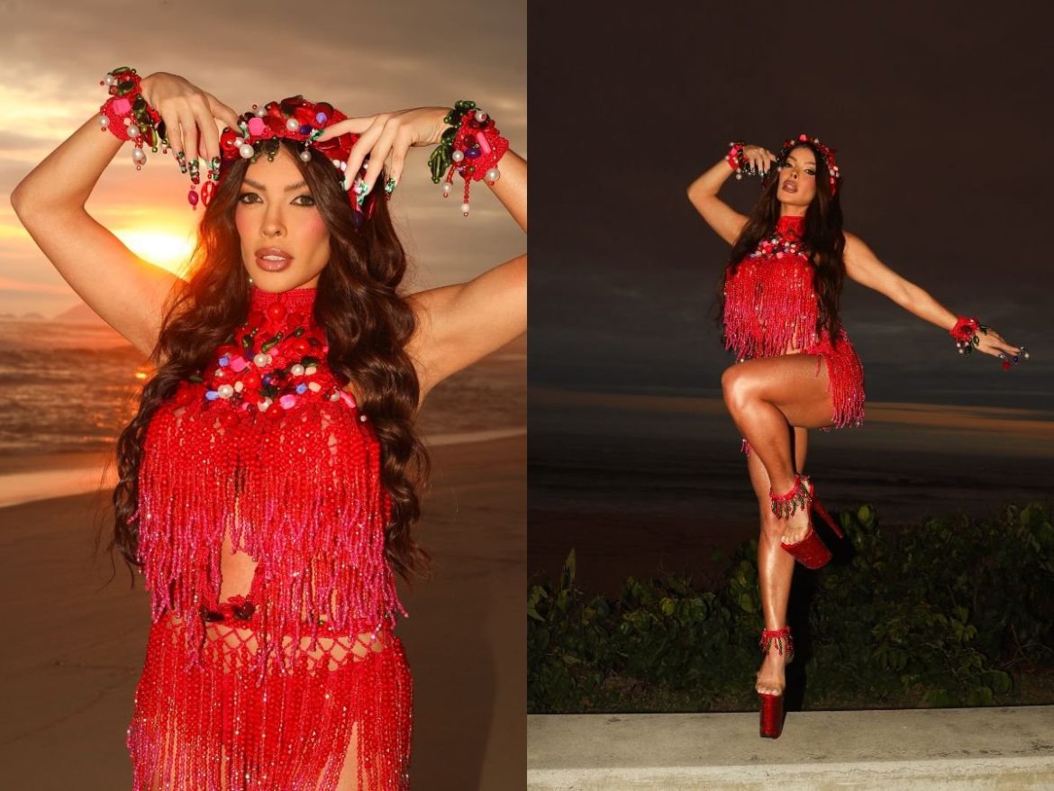 Crochê, plumas e representatividade: Jaquelline Grohalski se consagra musa da Grande Rio