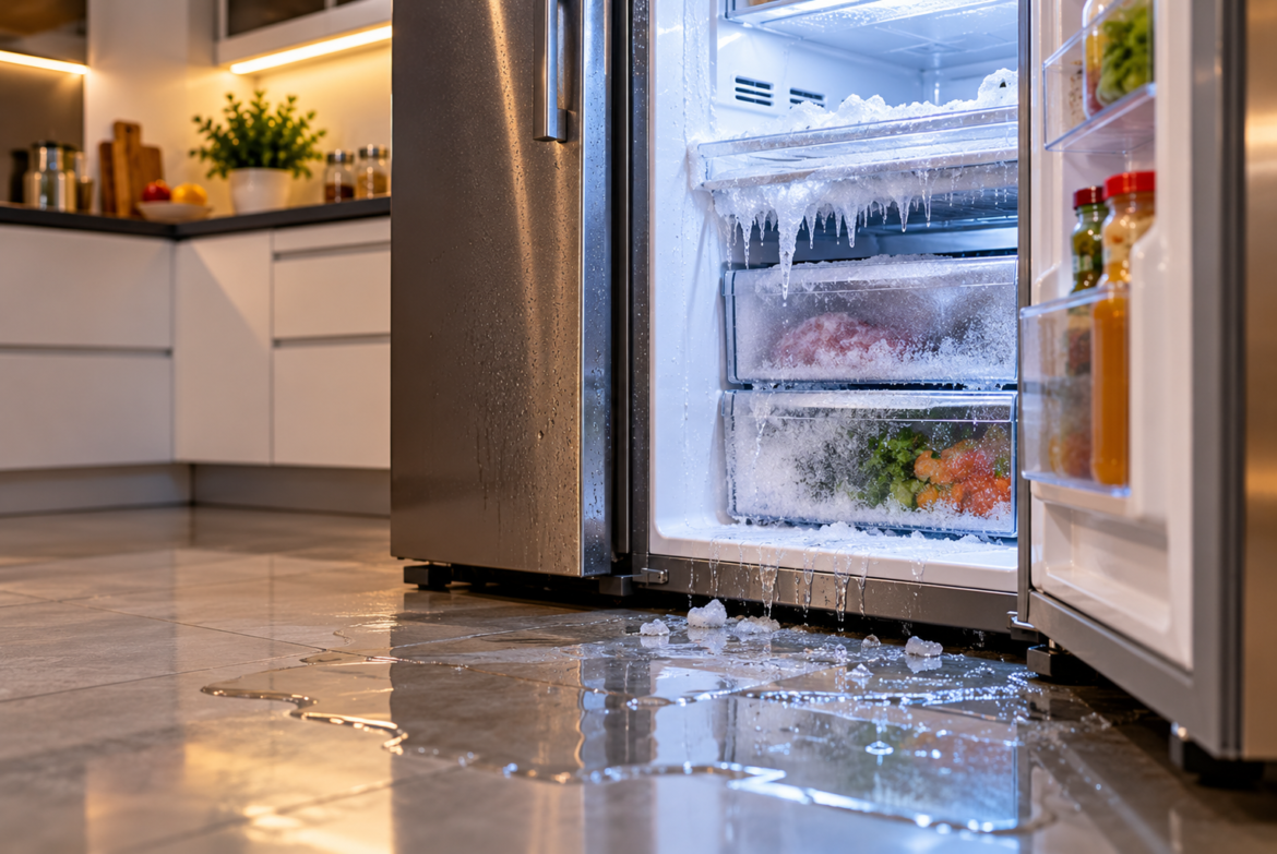 Gelo onde não devia, água no piso: o que a geladeira está tentando mostrar?